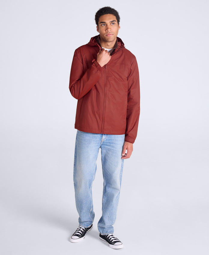 Swerve Mens Lightweight Waterproof Jacket - Rust