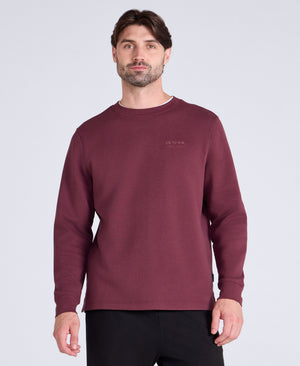 Jude Mens Travel Long Sleeve Crew - Dark Burgundy