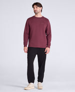 Jude Mens Travel Long Sleeve Crew - Dark Burgundy