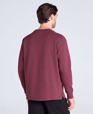 Jude Mens Travel Long Sleeve Crew - Dark Burgundy
