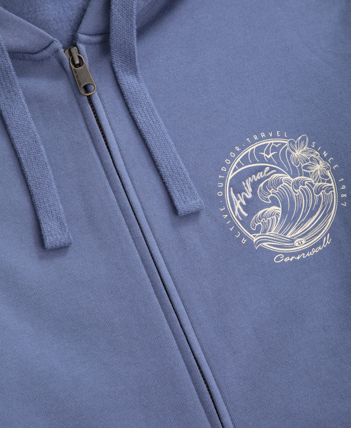 Maya Womens Cornwall Zip Through Hoodie - Blue