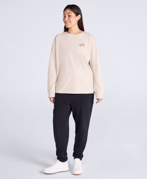 Tamsin Womens Long Sleeve Graphic T Shirt - Off White