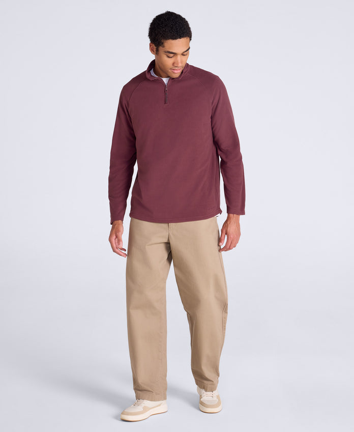 Prague Mens Half-Zip Fleece - Burgundy