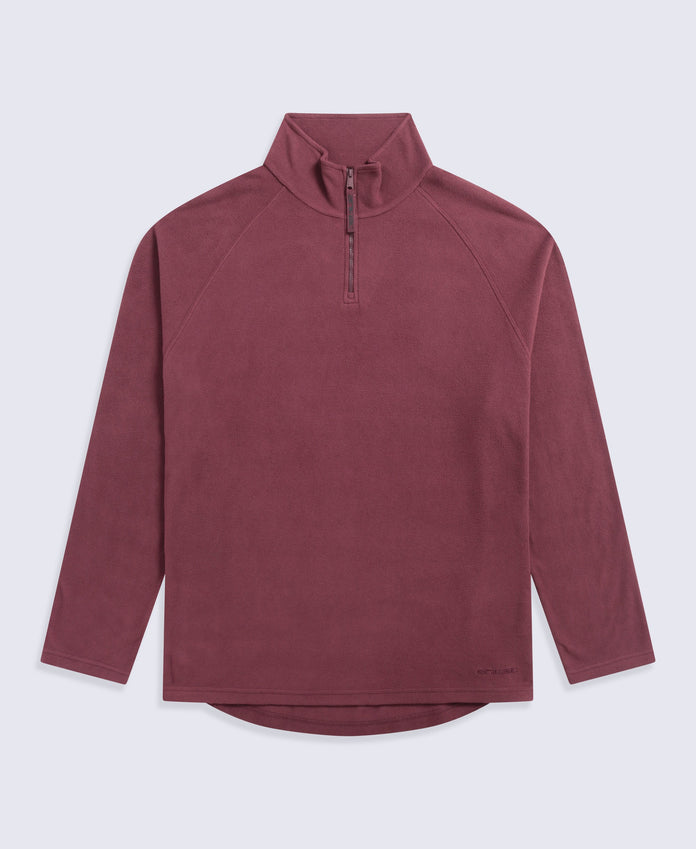 Prague Mens Half-Zip Fleece - Burgundy