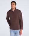 Prague Mens Half-Zip Fleece - Dark Brown