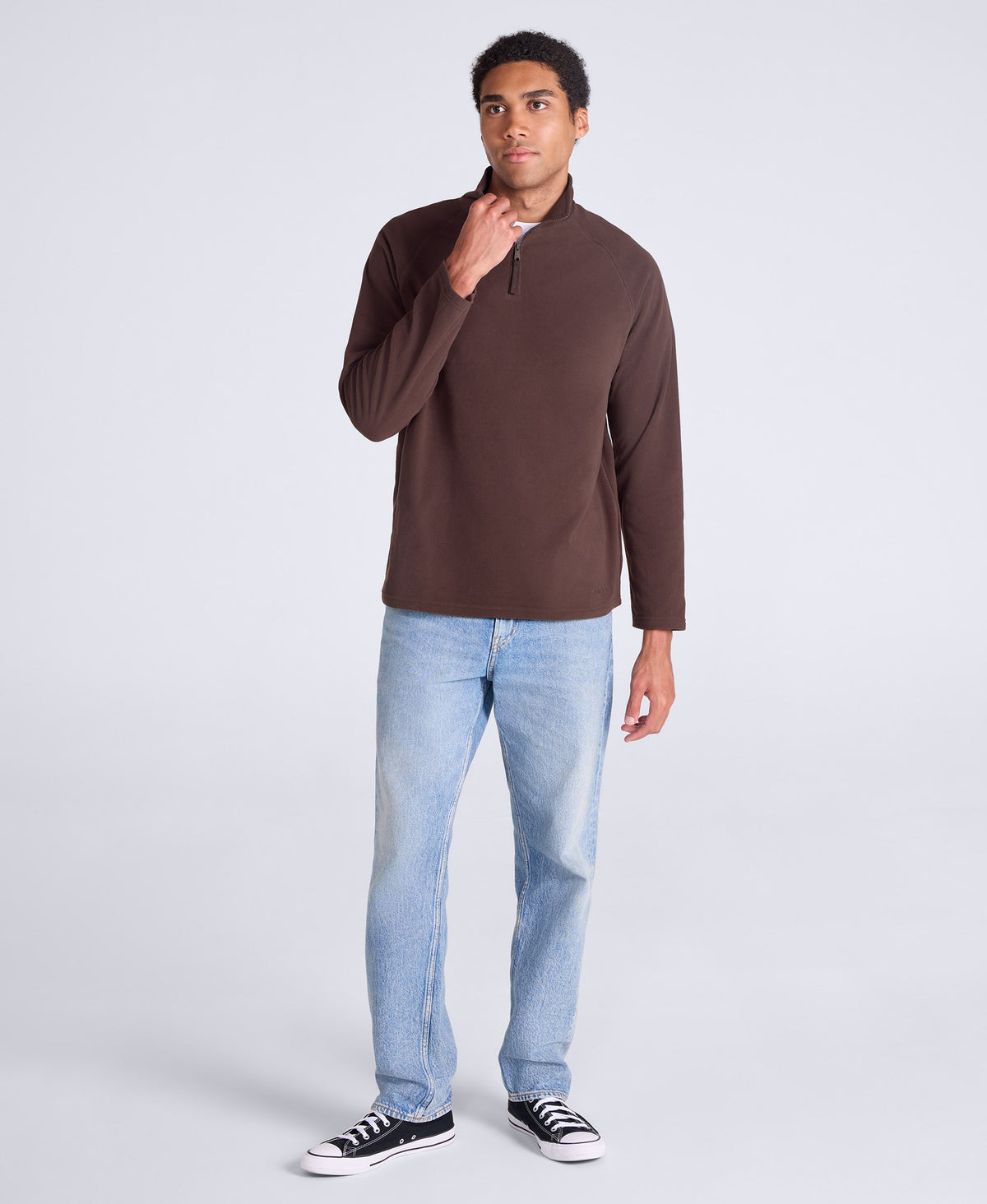 Prague Mens Half-Zip Fleece - Dark Brown