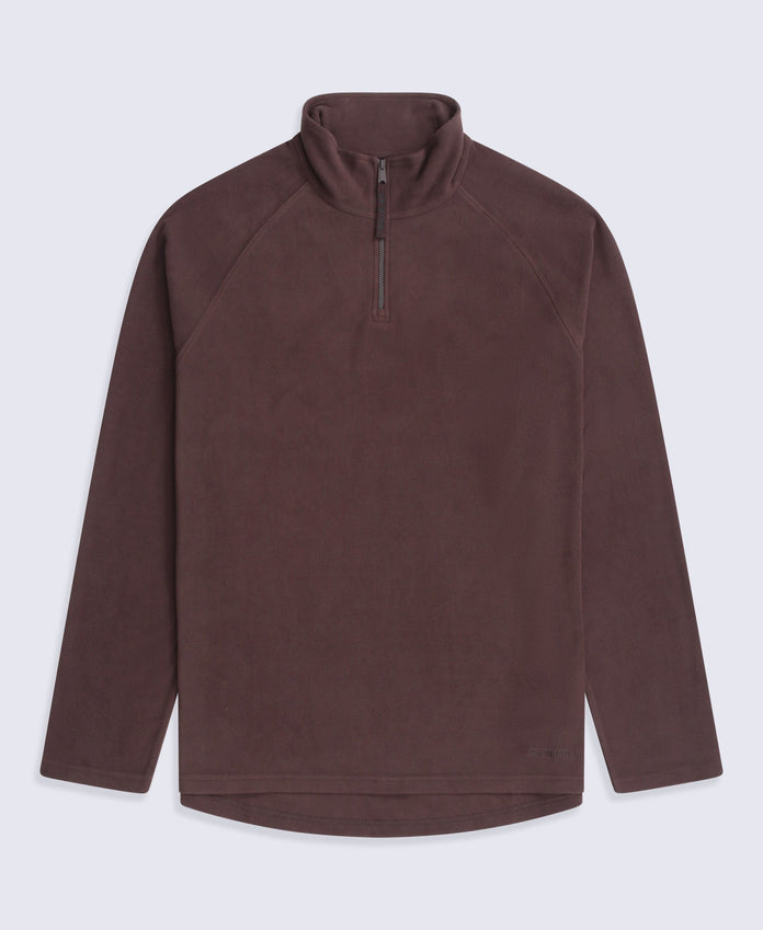 Prague Mens Half-Zip Fleece - Dark Brown