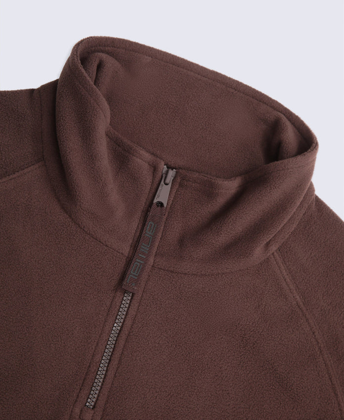 Prague Mens Half-Zip Fleece - Dark Brown