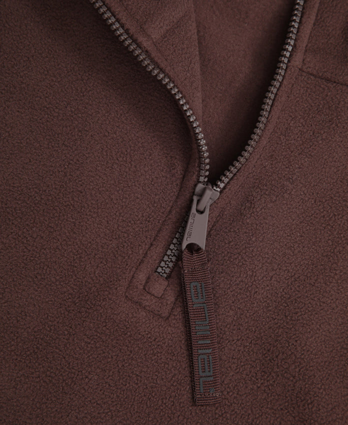 Prague Mens Half-Zip Fleece - Dark Brown