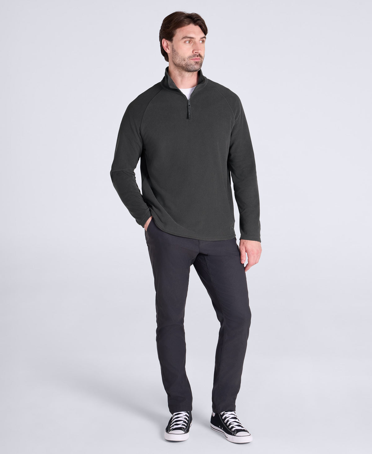 Prague Mens Half-Zip Fleece - Dark Grey