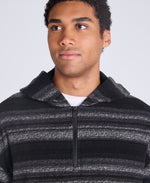 Ollie Men’s Half-Zip Stripe Hoodie - Black