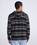 Ollie Men’s Half-Zip Stripe Hoodie - Black