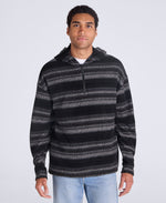 Ollie Men’s Half-Zip Stripe Hoodie - Black
