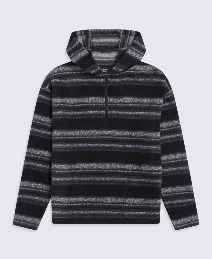 Ollie Men’s Half-Zip Stripe Hoodie - Black