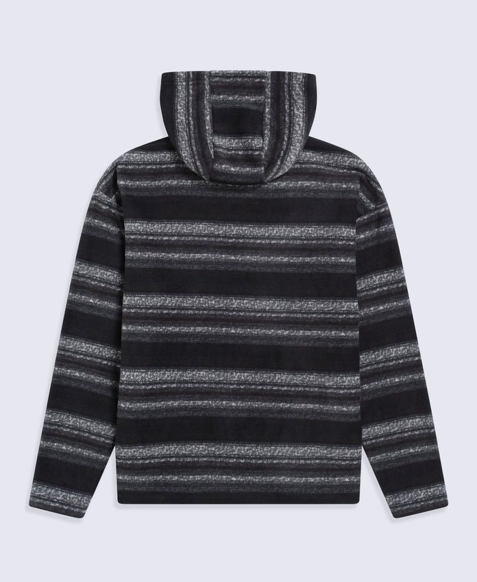 Ollie Men’s Half-Zip Stripe Hoodie - Black