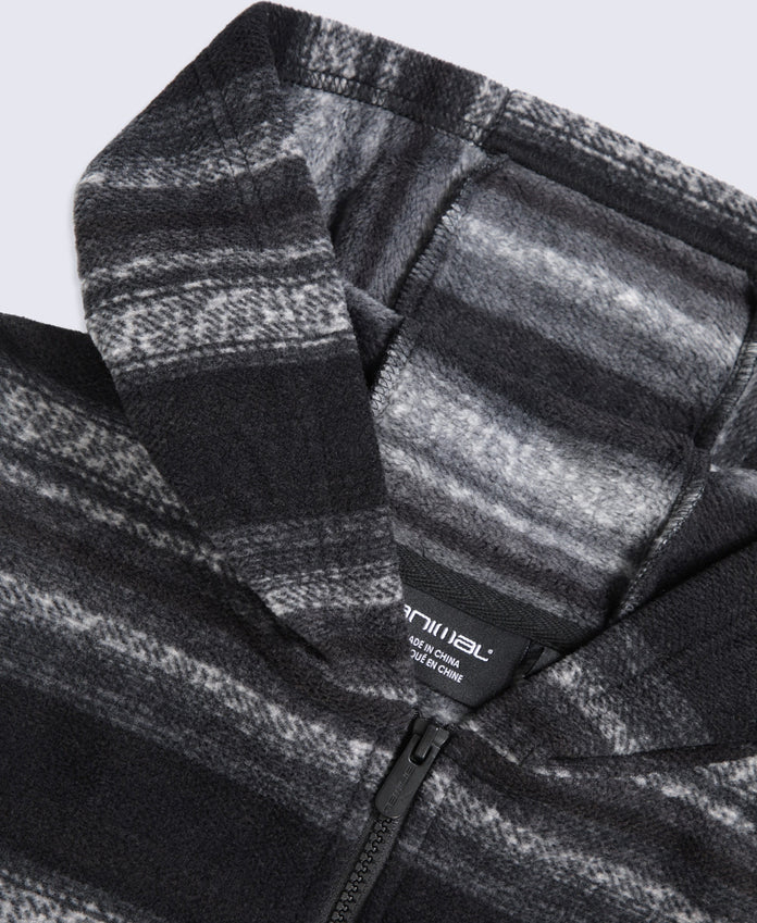 Ollie Men’s Half-Zip Stripe Hoodie - Black