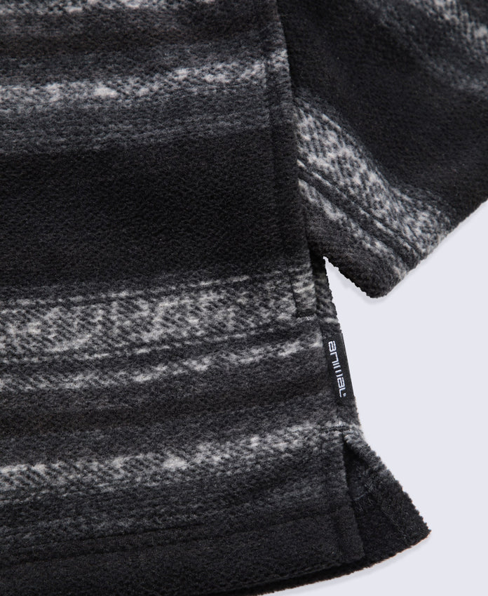 Ollie Men’s Half-Zip Stripe Hoodie - Black