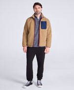 Bailey Mens Patch Pocket Borg Jacket - Beige