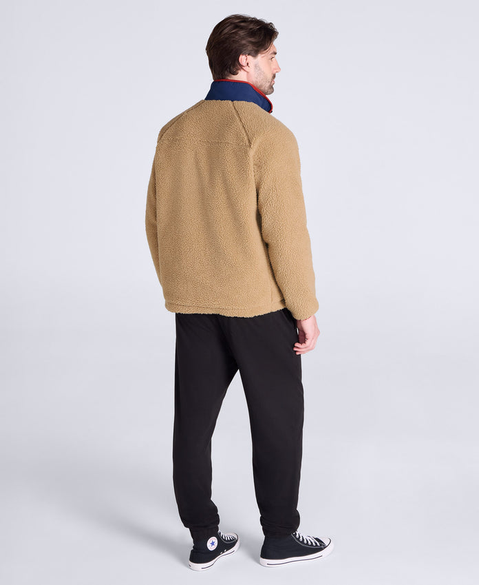Bailey Mens Patch Pocket Borg Jacket - Beige