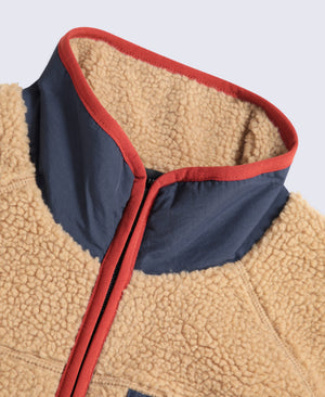 Bailey Mens Patch Pocket Borg Jacket - Beige
