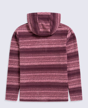 Rosie Womens Half-Zip Stripe Hoodie - Pink