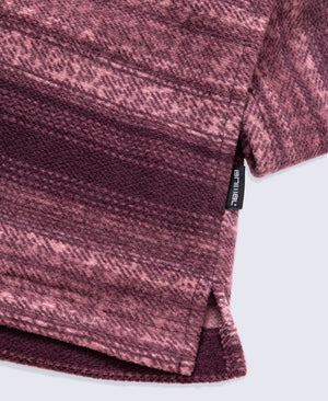 Rosie Womens Half-Zip Stripe Hoodie - Pink