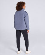 Emberly Womens Contrast Binding Teddy Fleece - Light Grey