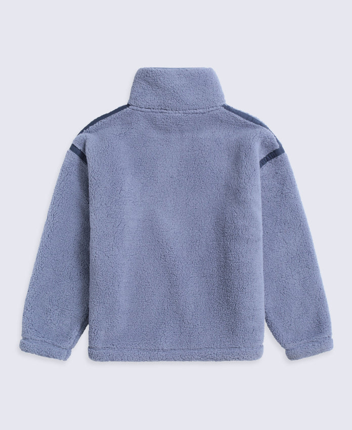 Emberly Womens Contrast Binding Teddy Fleece - Light Grey