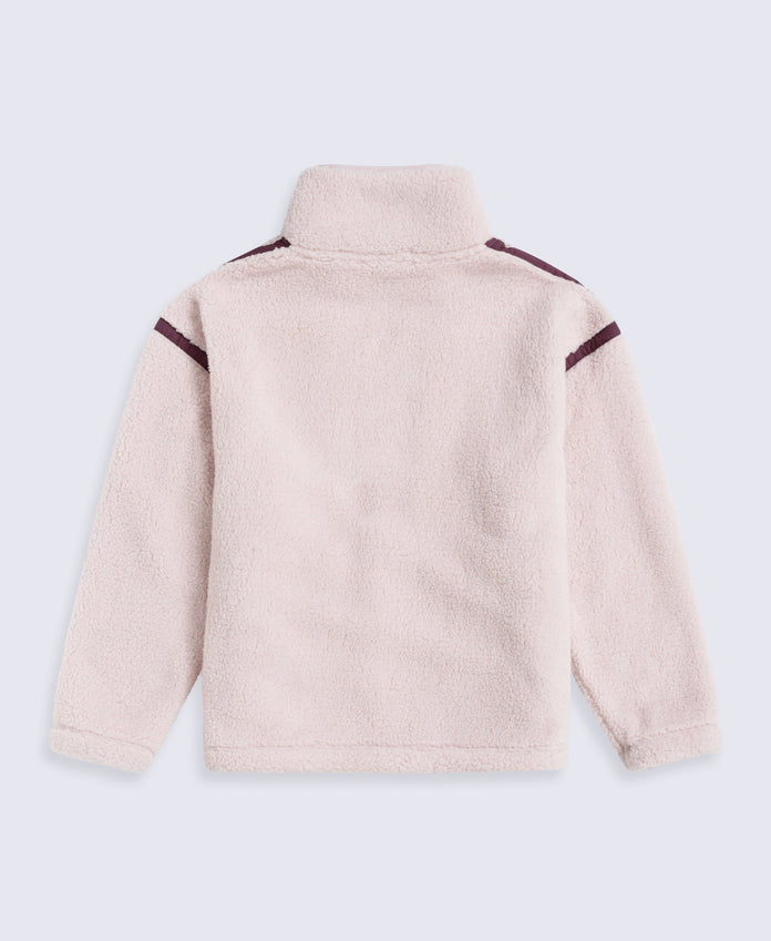 Emberly Womens Contrast Binding Teddy Fleece - Pink