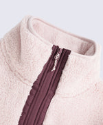 Emberly Womens Contrast Binding Teddy Fleece - Pink