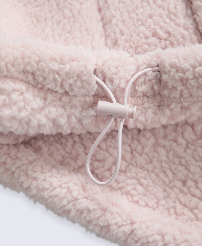 Emberly Womens Contrast Binding Teddy Fleece - Pink