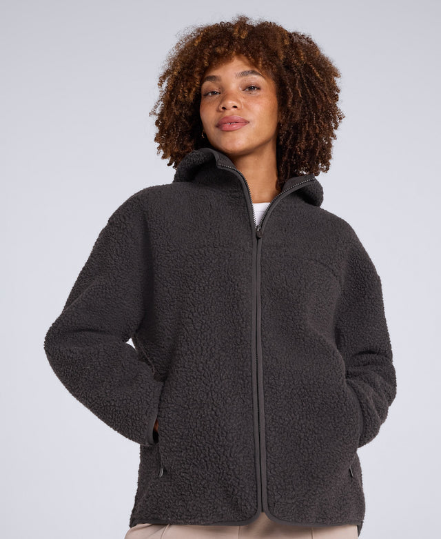 Anna Womens Full Zip Hoodie - Dark Brown