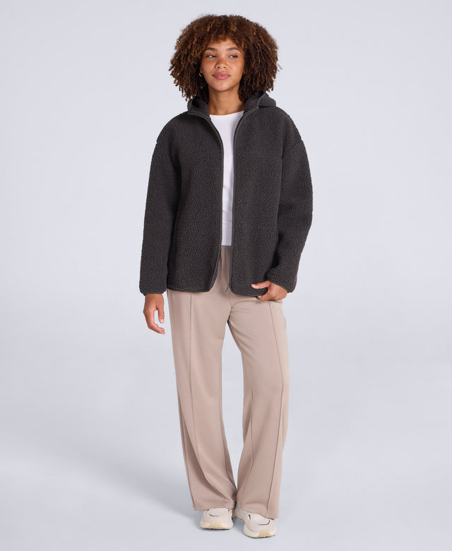 Anna Womens Full Zip Hoodie - Dark Brown