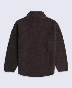 Mena Boucle Zip Front Fleece - Brown