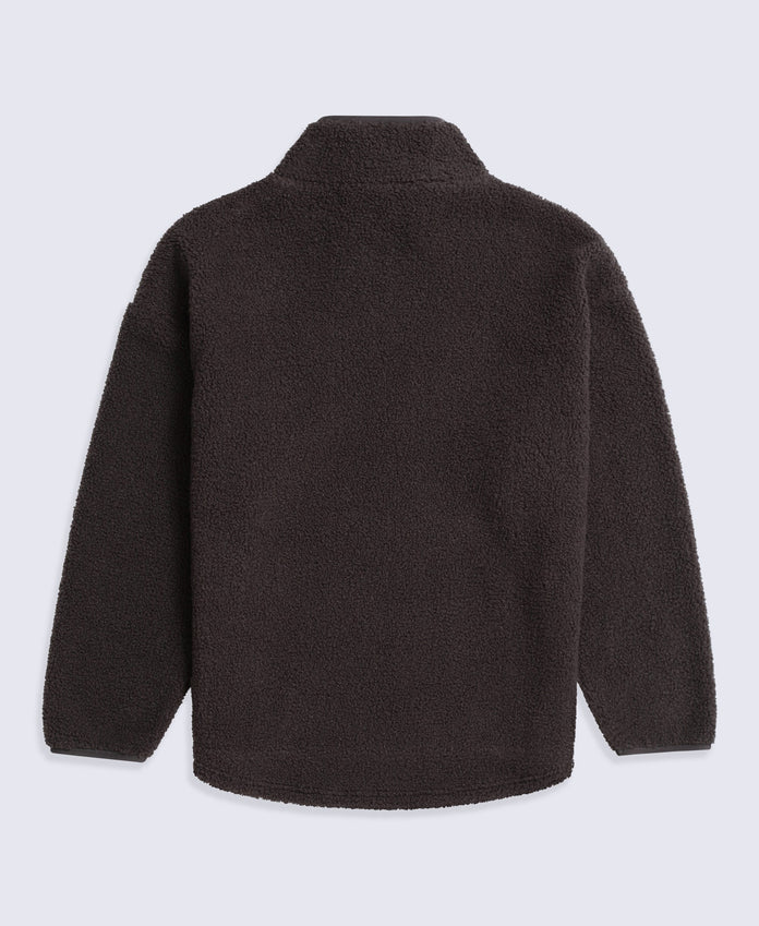 Mena Boucle Zip Front Fleece - Brown