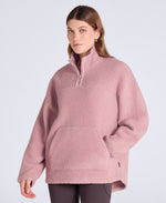 Mena Boucle Zip Front Fleece - Light Pink