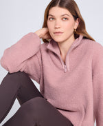 Mena Boucle Zip Front Fleece - Light Pink
