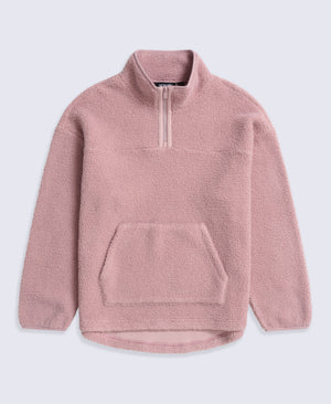 Mena Boucle Zip Front Fleece - Light Pink