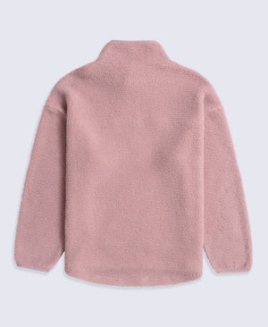 Mena Boucle Zip Front Fleece - Light Pink