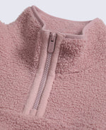 Mena Boucle Zip Front Fleece - Light Pink