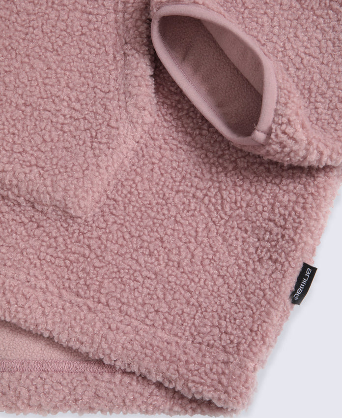 Mena Boucle Zip Front Fleece - Light Pink