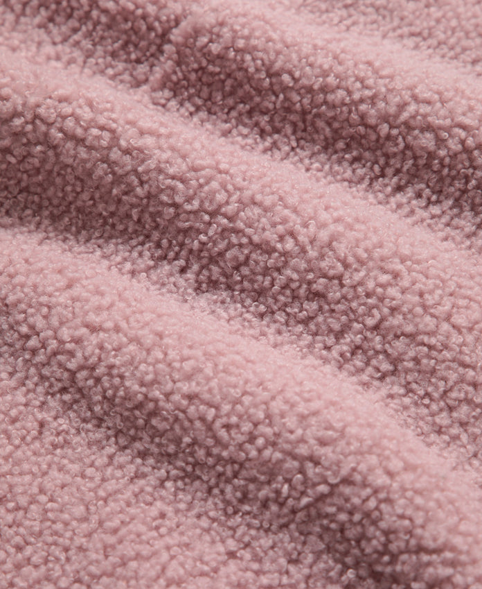 Mena Boucle Zip Front Fleece - Light Pink
