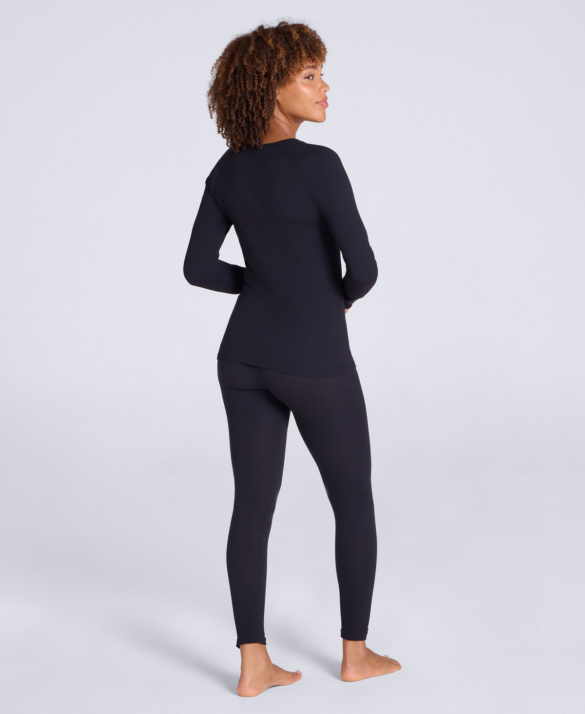 Carmel Women’s Seamless Ribbed Long Sleeve Top - Black