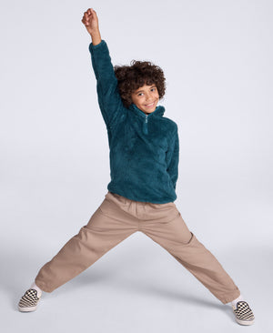 Teddy Kids Half-Zip Fleece - Dark Green