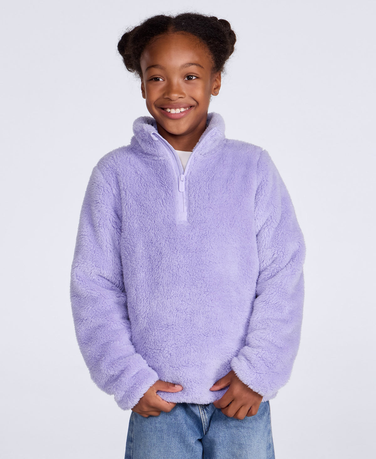 Teddy Kids Half-Zip Fleece - Light Purple