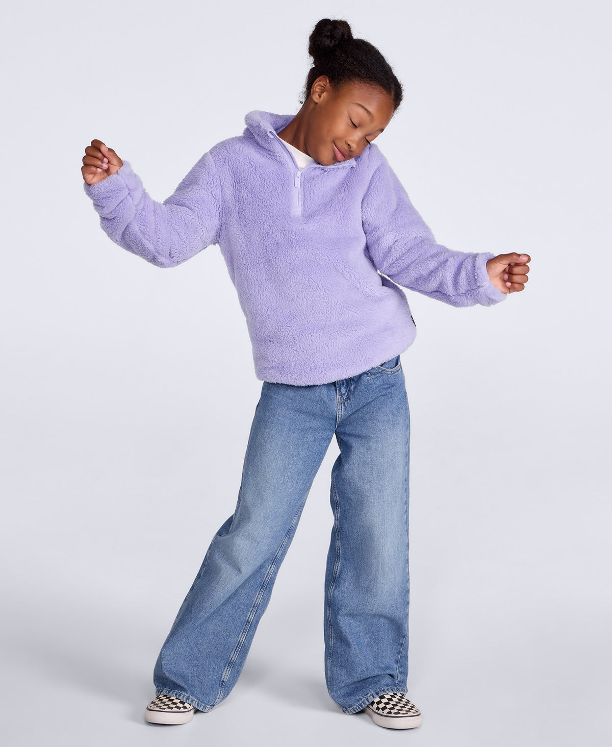Teddy Kids Half-Zip Fleece - Light Purple