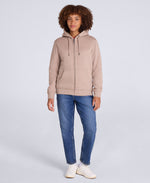 Zuri Womens Sherpa Lined Hoodie - Beige