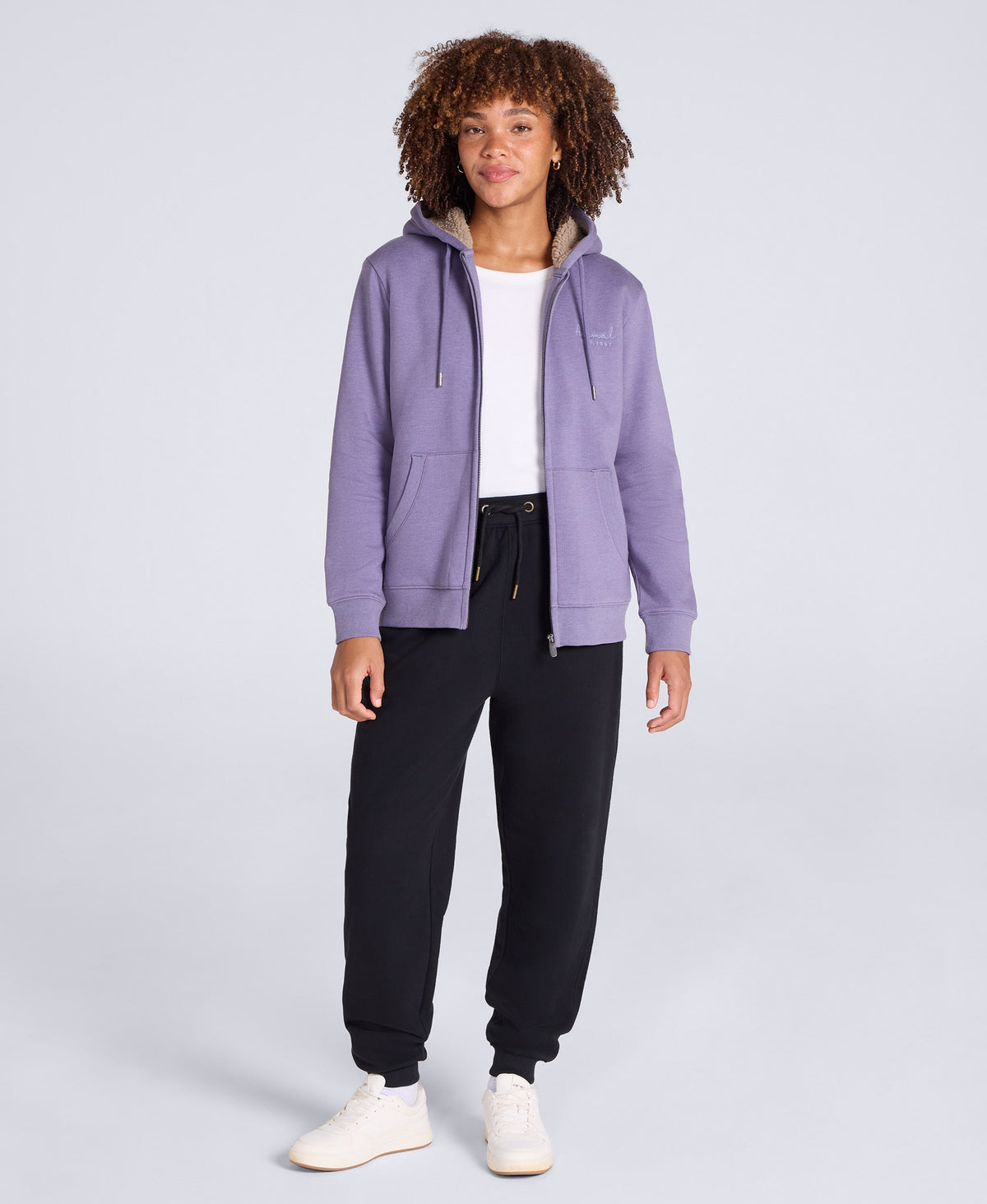 Zuri Womens Sherpa Lined Hoodie - Blue