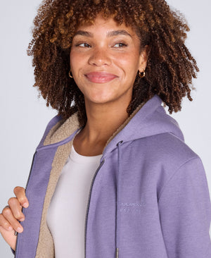 Zuri Womens Sherpa Lined Hoodie - Blue
