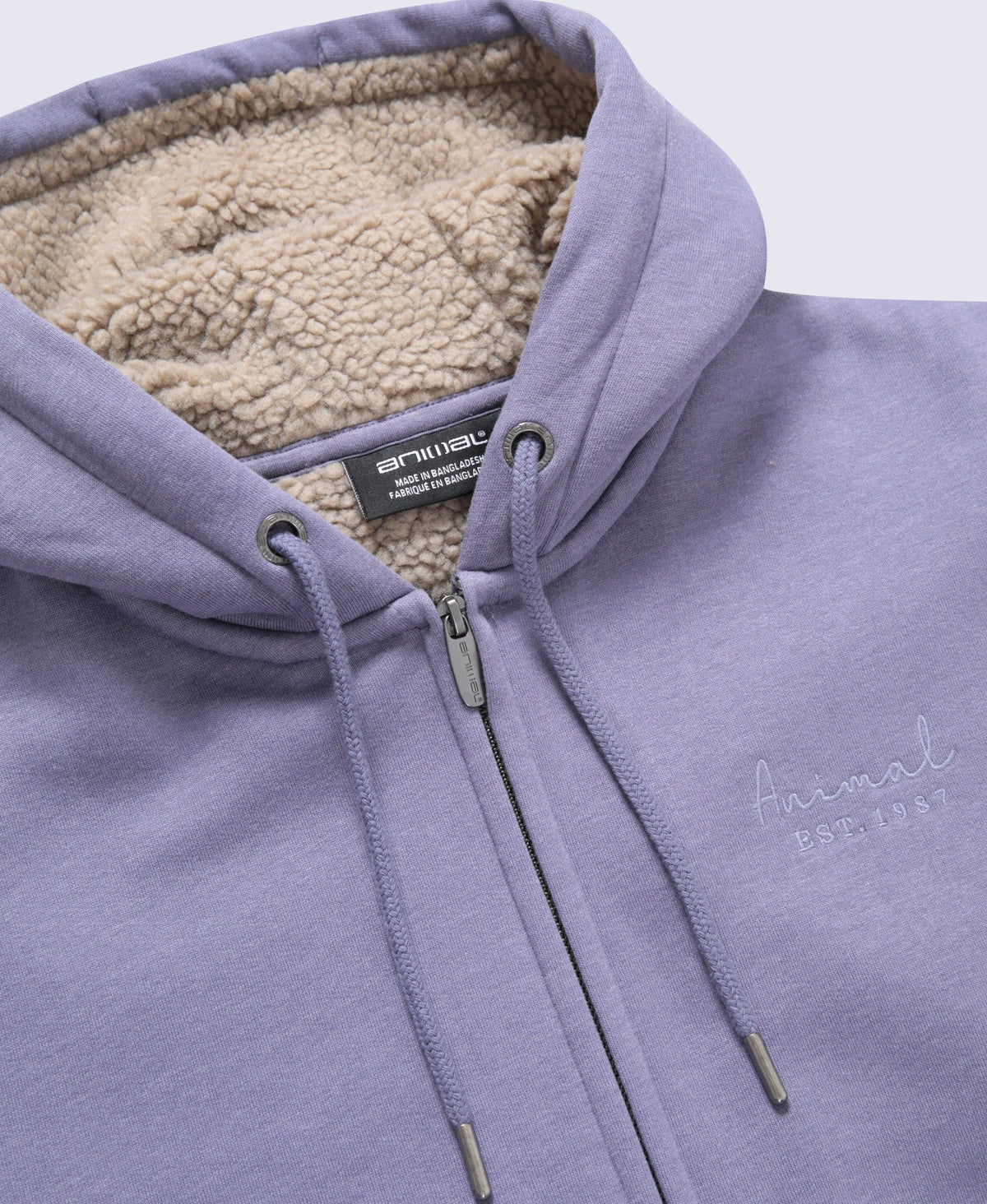 Zuri Womens Sherpa Lined Hoodie - Blue
